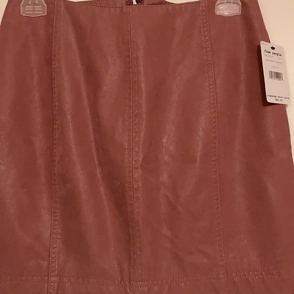 2 for $35 FREE PEOPLE Skirt Women’s Size 4 PRESSED FLOWERS ROSE PINK VEGAN SUEDE - Picture 15 of 15